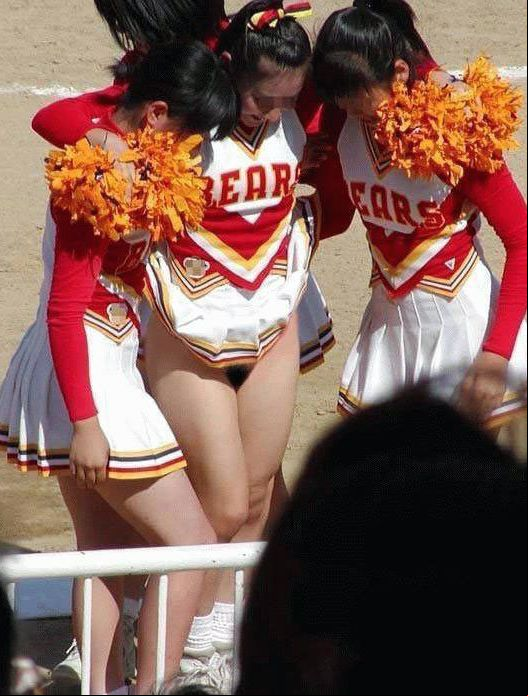 College cheerleader at